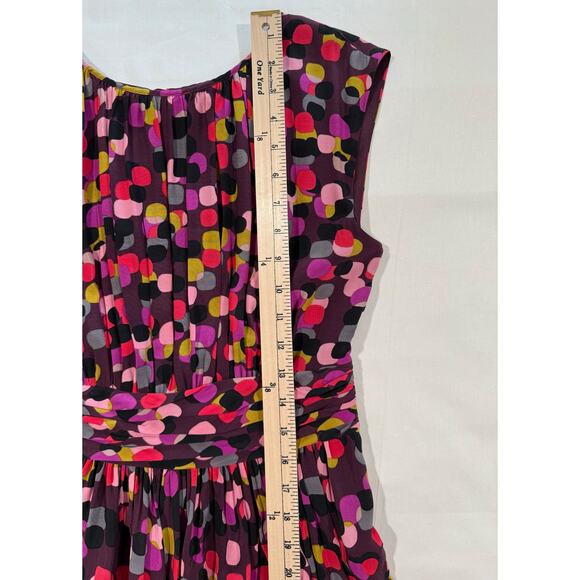 Boden Selina Polka Dot Dress Wine & Pink Multi Color Size 6L (076) - Picture 11 of 12